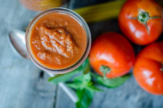This is the PERFECT marinara sauce for using garden fresh tomatoes! Sweet, simple, with a high yield, and a flavor that tastes fresh! Let the slow cooker do all the work!