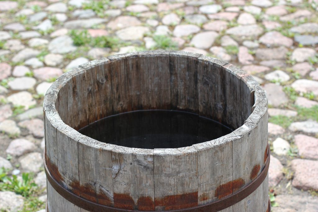 A barrel for rainwater collection